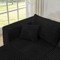 thumbnail image 6 of Muumblus U-Shaped Modular Sectional Sofa with 2 Movable Ottomans, Boneless Cloud Couch, No Assembly Sofa Set for Small Spaces, Living Room, Black Corduroy, 6 of 7
