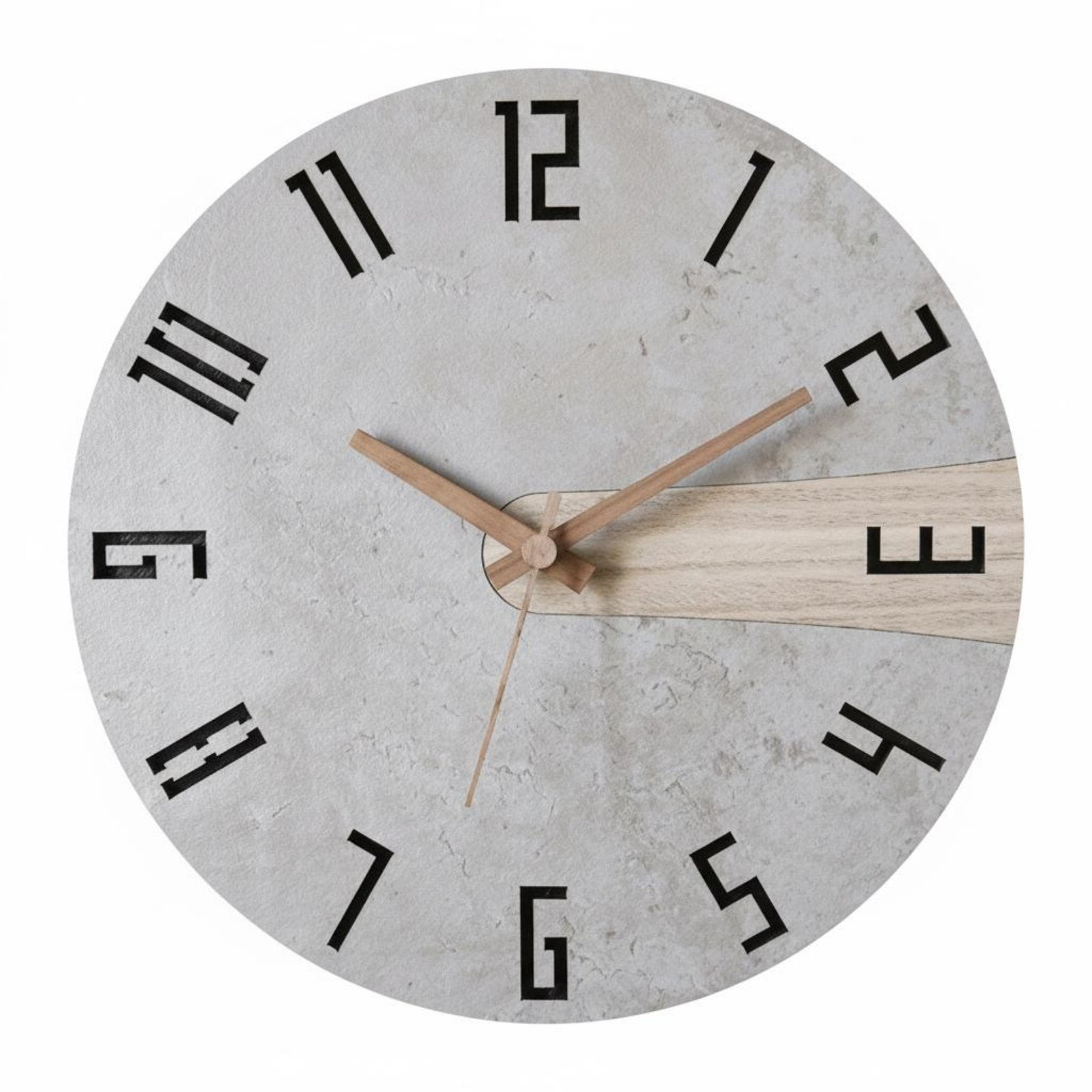 freneci 1 Analog Wall Clock 15 Inch Roman Gray Silent Movement Minimalist Round Wooden Frame Hanging Decor for Modern Living Room Bedroom