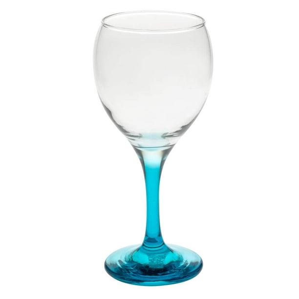 Glass Wine Glasses With Aqua Blue Stems 10 5 Oz Walmart Com Walmart Com glass wine glasses with aqua blue stems 10 5 oz