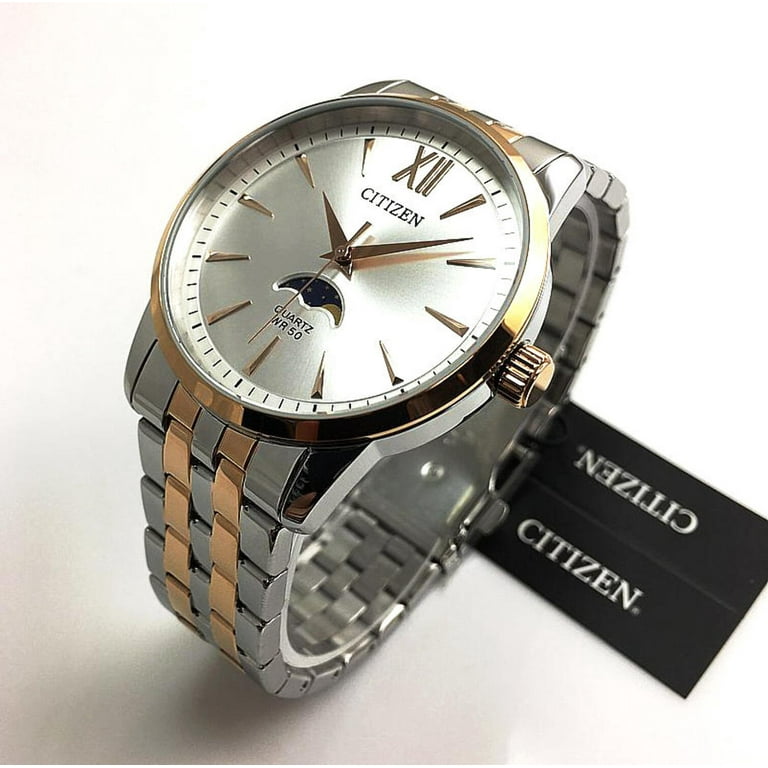 Citizen Quartz Moonphase Silver Dial Men's Watch AK5006-58A