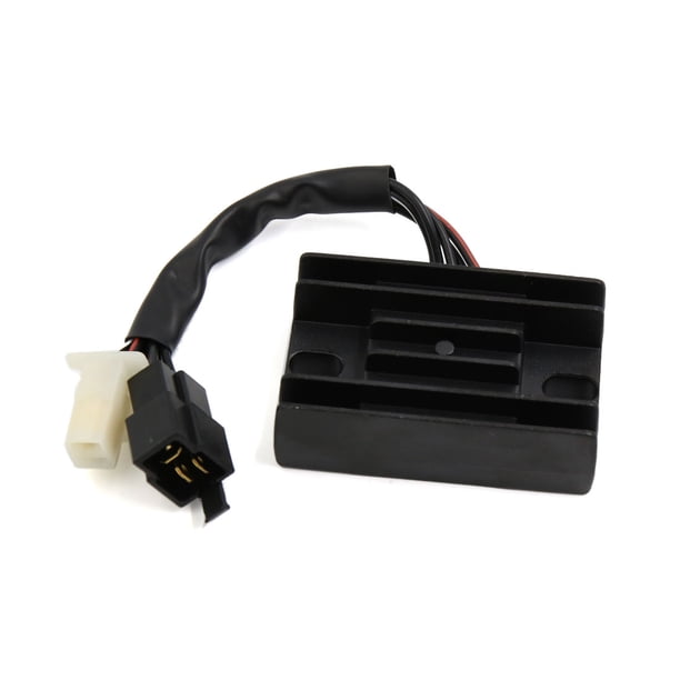 3 Terminales de Metal Accesorio de Motocicleta Cableado Regulador de Corriente del Rectificador Negro para Gn 125