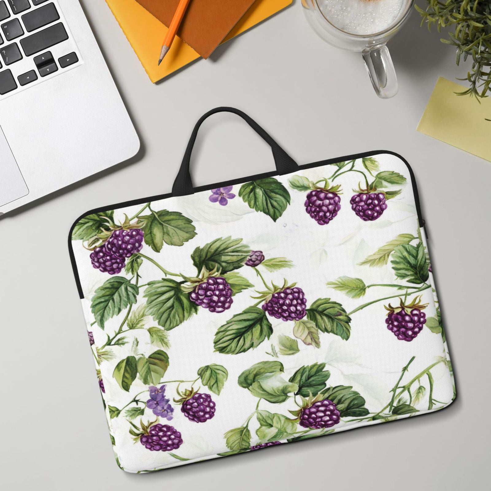 Laptop Sleeve Bag For Women Men 14inch Waterproof Durable Protective Computer Carrying Cover Handle Laptop Case Bag Fresh Dewberry Fruit