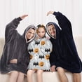 thumbnail image 5 of Halloween Pumpkin Ghost Bat Pattern Blanket Hoodies for Kids 6-13YR Oversize Wearable Blanket Hoodies for Boys Girls Teens, 5 of 7