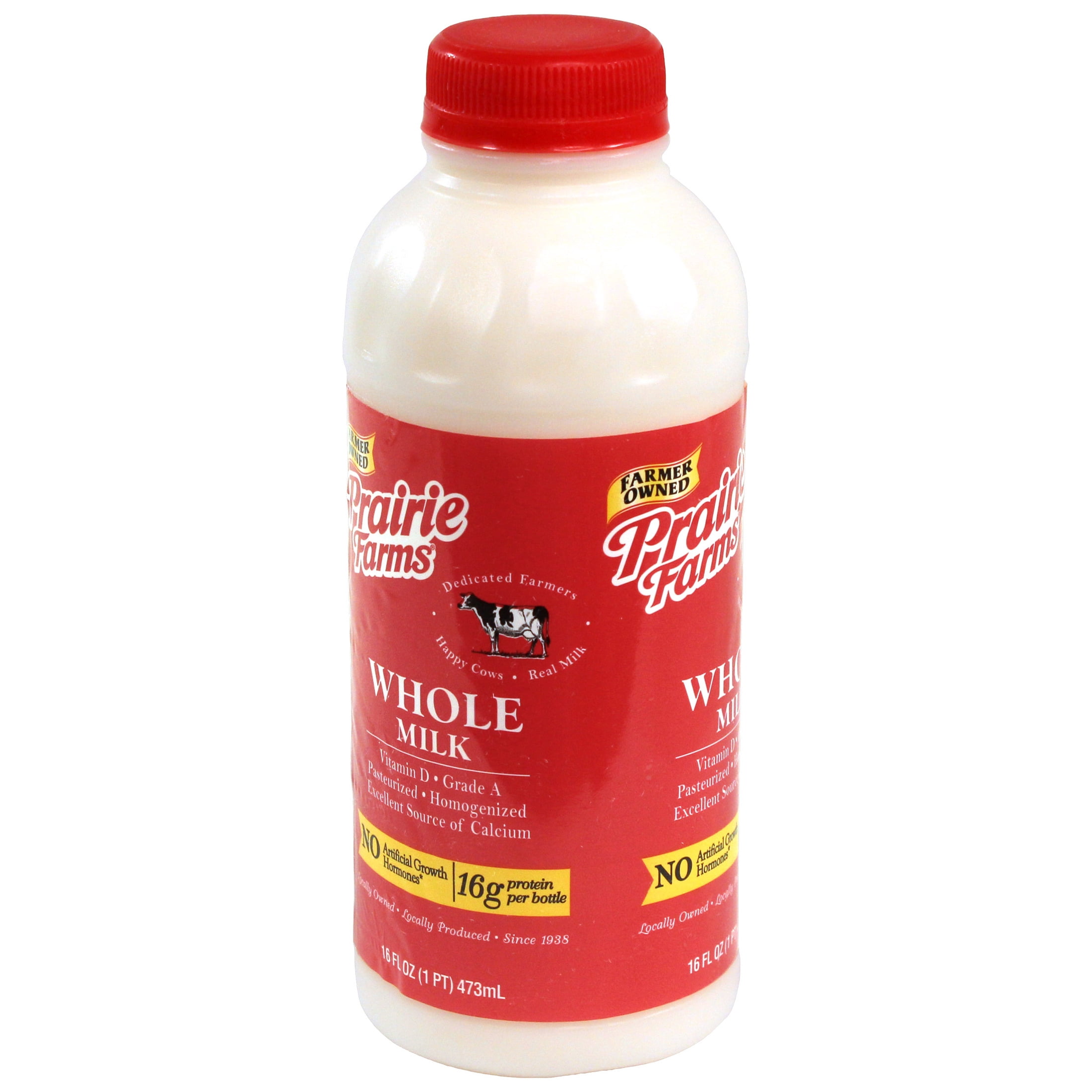 Prairie Farms Whole, Vitamin D Milk, Pint, 16 Fl Oz