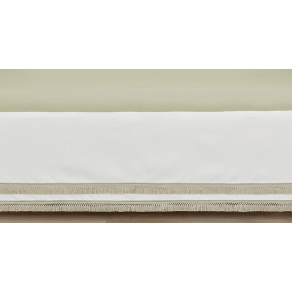 Watercolor Floral Garden Solid Ivory and Sage Green Fringe Dust Ruffle Crib Skirt Girl by Sweet Jojo Designs