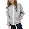 thumbnail image 2 of Winter Jacket Girls' Zipper Casual Trendy Long Sleeved Solid Color Warm Sports Jacket With Pockets For 5-14 Years Fall jackets Tops for Teens Casual Tops, 2 of 9