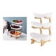 thumbnail image 3 of Plato de frutas con soporte de madera, estantes para pasteles, expositor, organizador, servidor de alimentos 3 niveles blanco, 3 of 8