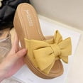 thumbnail image 3 of Ichuanyi Womens Shoes Clearance Women Bowknot Beach Summer Slippers Platform Slope Heels Plus Size Shose, 3 of 7