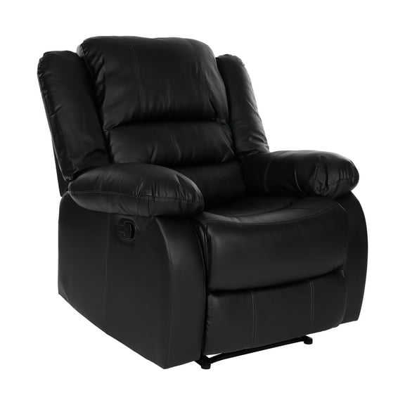 OakvillePark Mulberry Faux Leather Upholstered Reclining Chair, Black