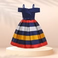 thumbnail image 2 of Coerni Toddler Baby Girls Sleeveless Strap Party Dress Birthday Elegant Striped Princess Dresses Girl Summer Casual Sundress, 2 of 9