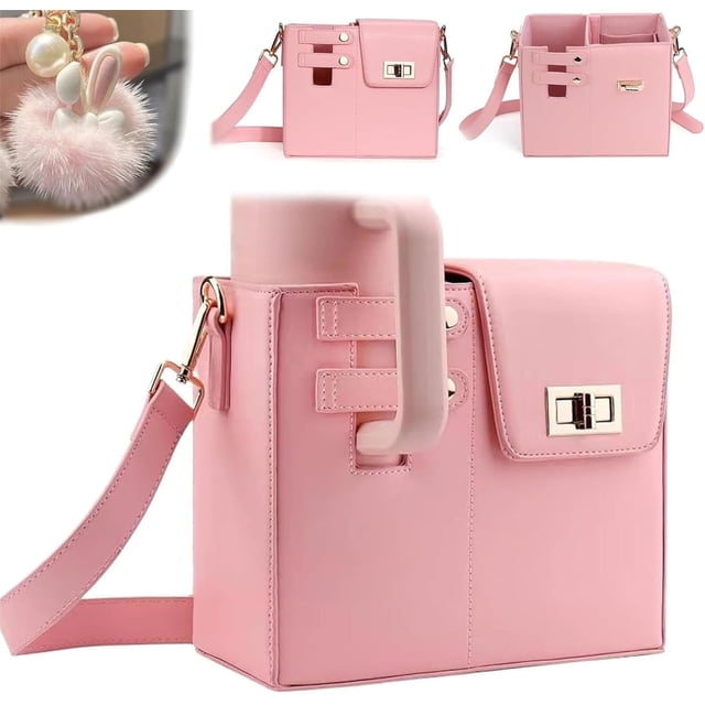 Bolsa de almacenamiento portátil para vasos de agua al aire libre, bolsa cruzada para portavasos, bolsa cruzada con agua, bolsa cruzada con portabotellas, cuero multifuncional con correa de hombro aju
