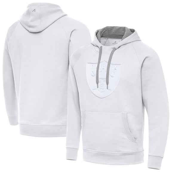 Men's Antigua White Las Vegas Raiders Victory Pullover Hoodie