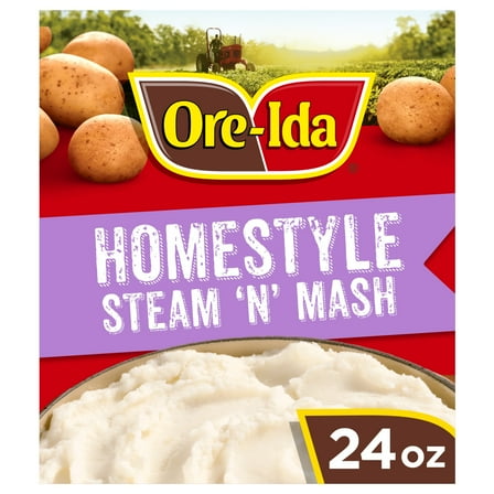 Ore-Ida Homestyle Steam 'N' Mash Recipe Ready Pre-Cut Russet Potatoes Frozen Side Dish, 24 oz Bag