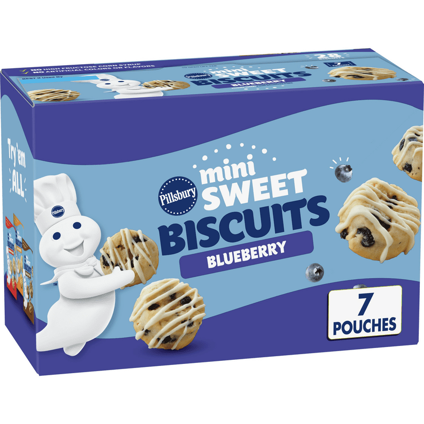 Pillsbury Blueberry Mini Sweet Biscuits, 7 pouches, 28 ct