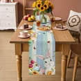 thumbnail image 2 of Easter Bunny Table Runner 48 Inches Long Farmhouse Dress Scarves, Spring Watercolor Eggs Flower Wood Grain Dining Tablerunner for Coffee Table/Kitchen Island/Party Décor, 13" x 48", 2 of 8