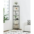 thumbnail image 5 of Corner Shelf Stand, Glass Bookshelf Bookcase, Bathroom Organizer, Plant Stand, Steel Frame, Tempered Glass, Modern Style for Living Room, Bathroom, Kitchen, 6-Tier Golden CS90600G, 5 of 16