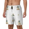 thumbnail image 2 of Balery Rabbit Blowing Dandelions Mens Swim Trunks Swim Shorts for Men Quick Dry Inseam Beach Shorts with Compression Liner Pocket-Small, 2 of 9