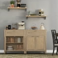 thumbnail image 3 of Surmoby Sideboard Buffet Cabinet with Rattan Doors,Farmhouse Storage Cabinets with Drawer and Adjustable Shelves for Kitchen Living Dining Room(Light Oak,1PCS), 3 of 8