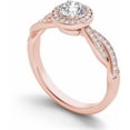 thumbnail image 2 of 1 Carat T.W. Diamond Criss-Cross Shank Single Halo Vintage 14kt Rose Gold Engagement Ring, 2 of 5