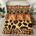 thumbnail image 2 of Manfei Brown Cheetah Print Twin Sheet Sets for Female, Modern Fashion Style Fitted and Flat Sheet, Rustic Cow Breathable Home Decor, 3pcs, 2 of 7