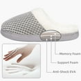 thumbnail image 3 of Somdot Women's Coral Fleece Memory Foam Slippers, Indoor and Outdoor House Shoes, Light Gray, 3 of 6