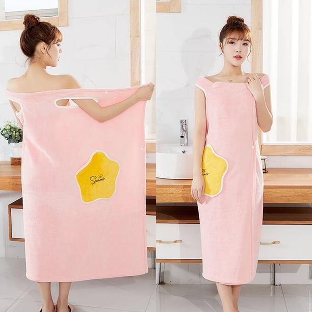 Albornoz de felpa para mujer con trampa en S, grueso para invierno, vellón de coral, volantes, hombr Abanopi Rosa/3XL