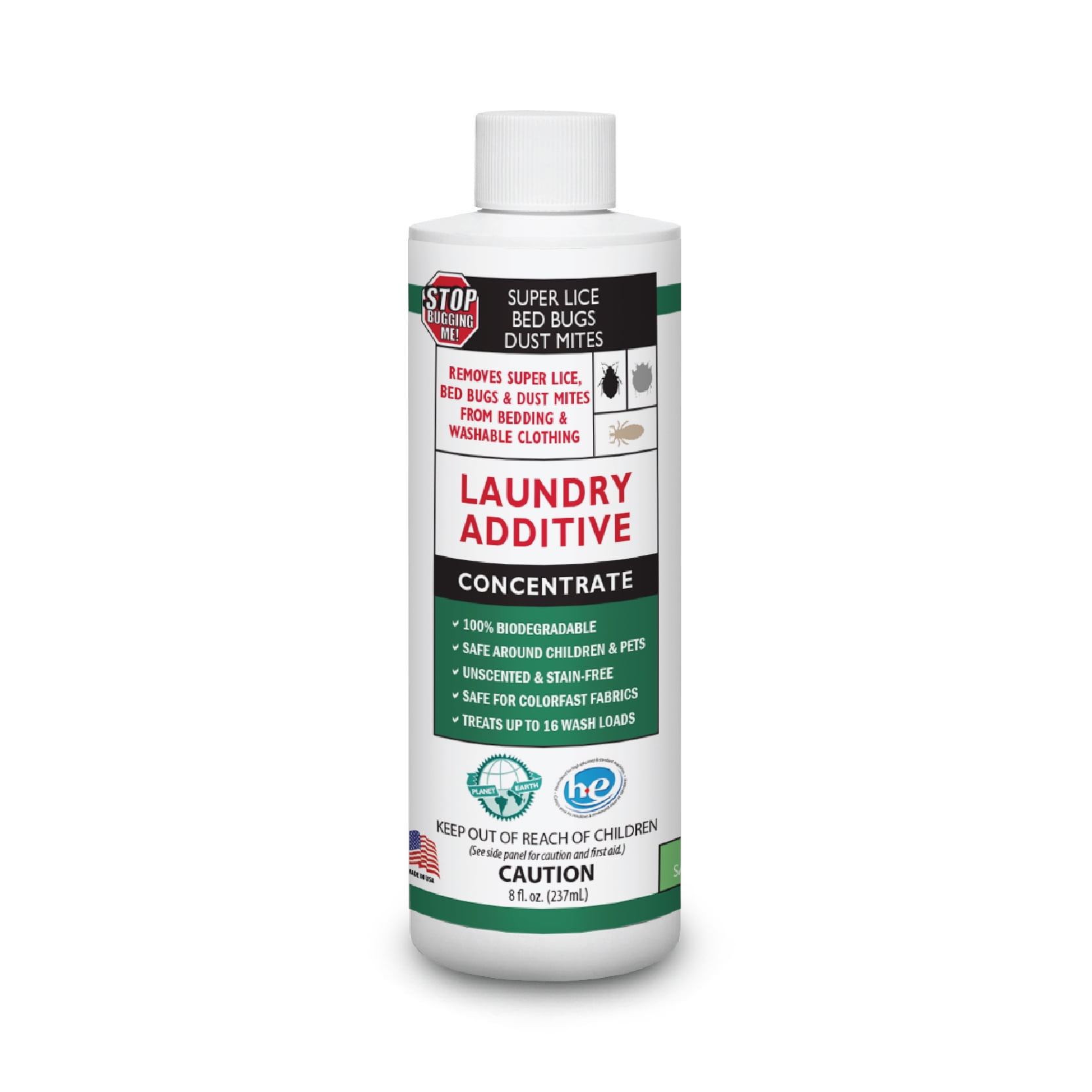 Stop Bugging Me Laundry Additive Concentrate for Super Lice, Bed Bugs & Dust Mites - Non-Toxic, Pet Safe | 8 fl. oz. - 774372