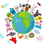 FZFLZDH 20 PCS Animal Finger Puppets Toys for Kids Toddlers Stocking Stuffers with Soft Velvet Dolls Toys for 2 3 4 5 6 7 8 9 10 Year Old Boys Girls Kids toddlers Gift Presents