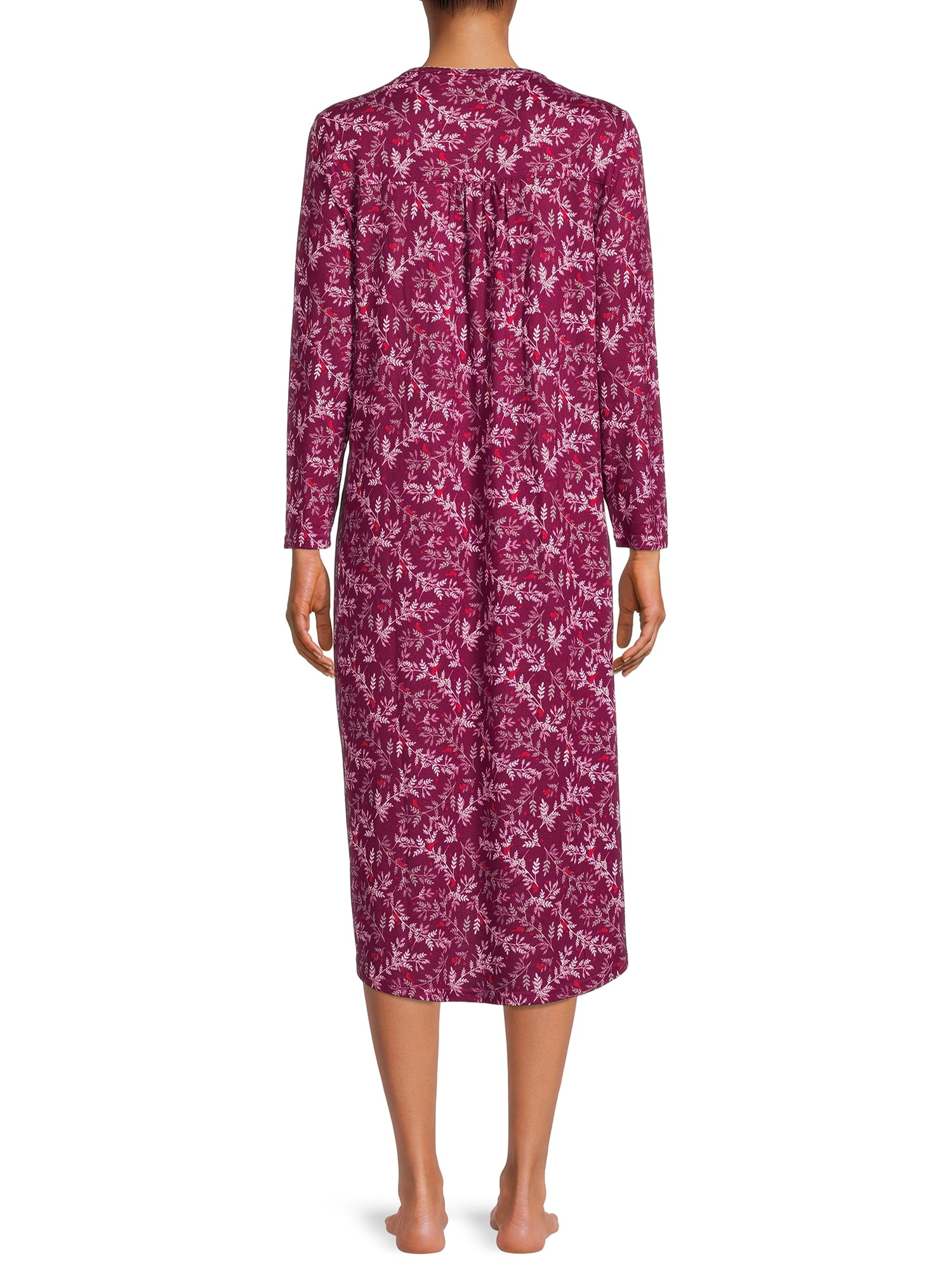 Hanes Women s Long Sleeve Henley Sleep Gown Walmart