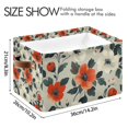 thumbnail image 4 of Yayeee Canvas Storage Basket with Handles for Shelves Fabric Bins Closet Organizer, Large Red Floral Pattern, 4 of 8