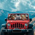 thumbnail image 3 of Uorisanigo Car Windshield Sun Shade Compatible with Rubicon Sahara TJ JK JKU 2 & 4 Door Accessories, Foldable Funny Hippie Frog Print Window Sunshade Front Window Shield Block UV Rays and Heat, 3 of 7