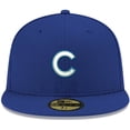 thumbnail image 2 of Men's New Era Royal Chicago Cubs White Logo 59FIFTY Fitted Hat, 2 of 6