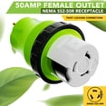 thumbnail image 4 of Leisure Cords 30A Male to 50Amp Female Twist Adapter RV Locking Power Cord Male to Female Camper Generator Cable Adapter Electrical Converter Plug, 4 of 9