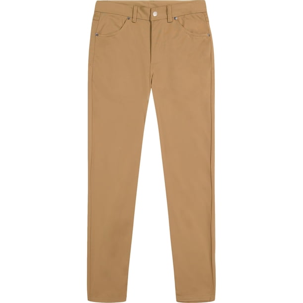 Pantalones IZOD, uniforme escolar para niños, de sarga con la parte delantera plana, 5 bolsillos, talla 8