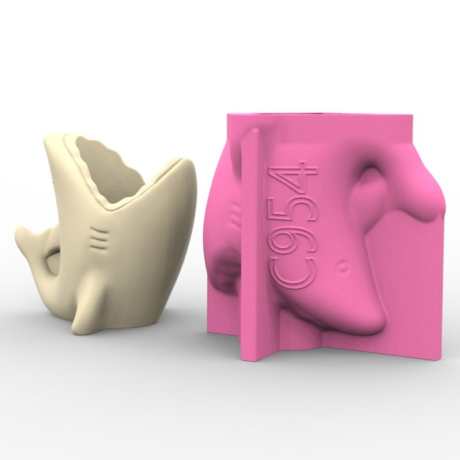 MultiPurpose Silicone Pots Mold Whale Shape Resin Art Pen Holder Moulds Suitable for Crafting Concrete Succulent Vases