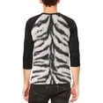 thumbnail image 2 of White Siberian Tiger Costume Mens Raglan T Shirt White-Black MD, 2 of 2
