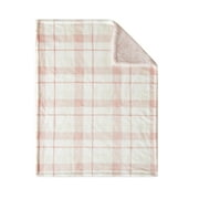 Parent's Choice Pink and White Plaid Blanket, 30" x 40", Baby Girl, Infant, Sherpa