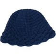 thumbnail image 4 of CoCopeaunts Beanie Hat for Women Four Season Solid Color Warm Knitted Hats Casual All-Match Ruffle Brim Shade Fishermen Cap, 4 of 8