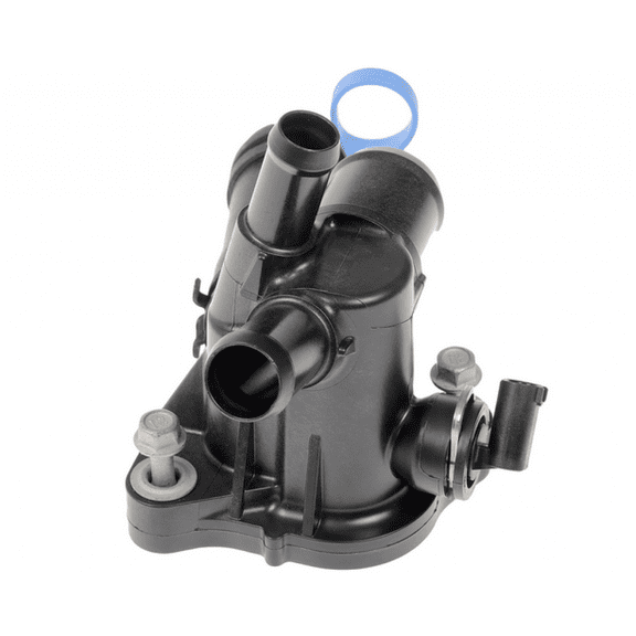 KarParts360 For GMC Acadia 2017 18 19 20 2021 Engine Coolant Water Outlet | Black | Plastic | 0.73 Inches Flange Thickness | With Bolts | 2 Pieces Bolt Hole | Replacement For 12656446, 25201457