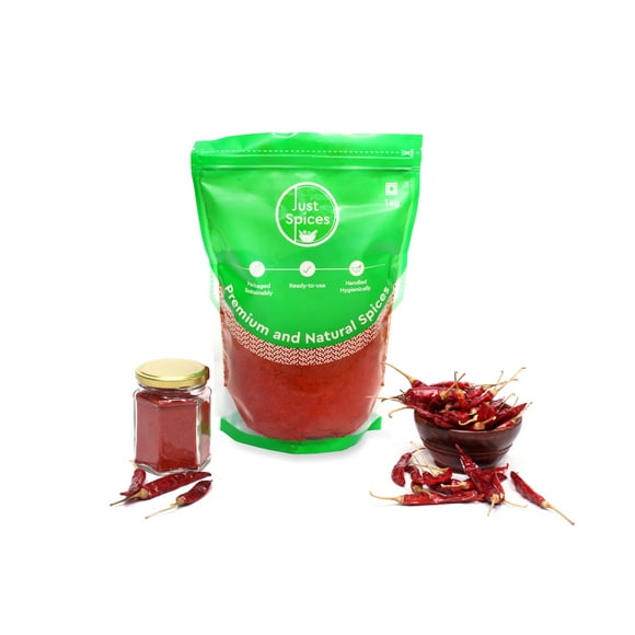 Just Spices - Extra Hot Red Chili Powder (Mirch), 1 kg (2.2 lb), Product of India, Ground Spices