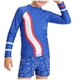 thumbnail image 2 of Odeerbi 1-10 Años Niños 3 Piezas de Manga Larga Rash Guard Set Upf 50 + Rápido Seco Surf Traje de Baño Con Pantalones Cortos Gorra de Baño, 2 of 9