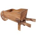 thumbnail image 4 of Flower Pot Wooden Cart Innovative Succulent Wheelbarrow Flower Pot for Courtyard Home Decoration, 4 of 9