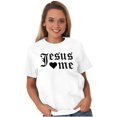 thumbnail image 5 of Jesus Loves Me Religious Christian Women's Graphic T Shirt Tees Brisco Brands M, 5 of 6