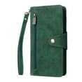 thumbnail image 4 of SaniMore for iPhone 14 Pro Max 6.7" 2022 Case, PU Leather 2 in 1 Zipper Wallet Removeable Wrist Strap Card Slots Cash Pocket Kickstand Shockproof Anti-fall Full Protective Shell, Green, 4 of 15