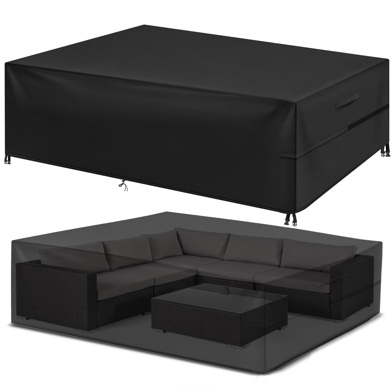 YEERSWAG Patio Furniture Cover 78"x64"x31", Waterproof Outdoor Table & Sofa Set Cover Fits Outdoor Dining Sets, Heavy Duty 420D Oxford Fabric Windproof UV Resistant