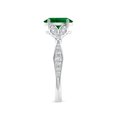 thumbnail image 3 of ANGARA Lab Grown 1.1 Ct Nature-Inspired Emerald Engagement Ring with Leaf Motifs for Women in 14K White Gold (Size-8x6mm) | May Birthstone, Anniversary Jewelry Gift for Women | Lab-Grown Emerald Ring, 3 of 8