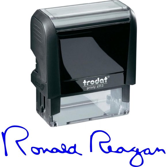 Signature Stamp - Personalized Self-Inking Signature Stamps - Custom Signature Stamp (Blue Ink)