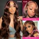 thumbnail image 2 of Peluca con encaje en la parte delantera Tiwugi, marrón chocolate, Body Wave, 24 pulgadas, 2 of 6