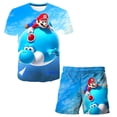 thumbnail image 2 of Traje de baño para niños de 1 a 14 años, traje de baño de dos piezas de Super Mario para niños, traje de surf para niños, pantalones de playa de dibujos animados para niños 160 heqiyong CONDUJO, 2 of 2