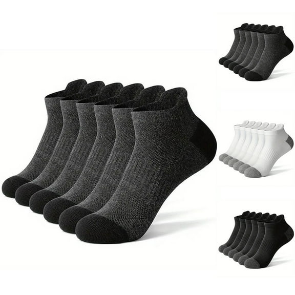SGFCWSX Mens 5 Pairs Long Stockings,Solid Color Breathable Casual Crew Training Socks Black S